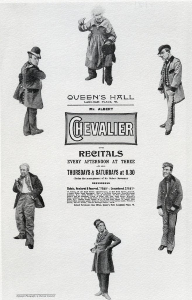 Detail of Poster advertising Albert Chevalier's Recital at the Queen's Hall by English School
