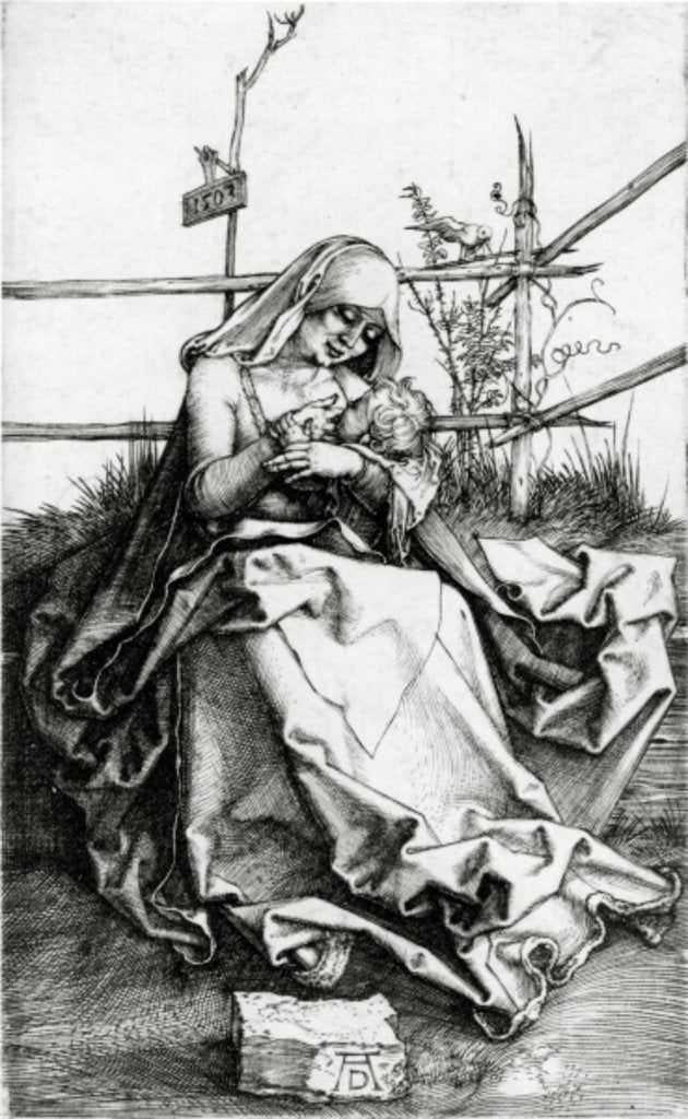 Detail of Virgin and Child seated on a grass bench, 1503 by Albrecht Dürer or Duerer