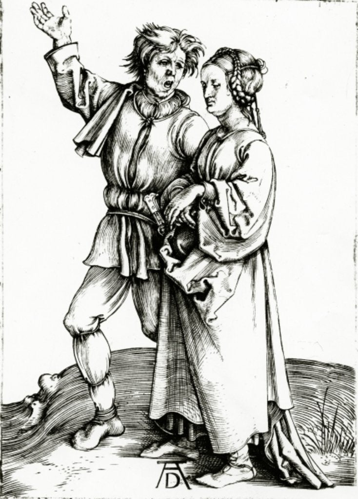 Detail of A rustic couple by Albrecht Durer or Duerer