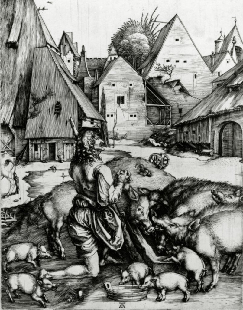 Detail of The Prodigal Son, 1496 by Albrecht Dürer or Duerer