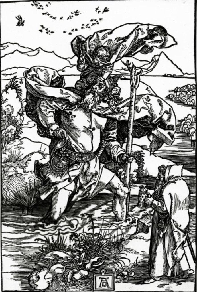 Detail of St. Christopher with the flight of birds, c.1503-4 by Albrecht Dürer or Duerer