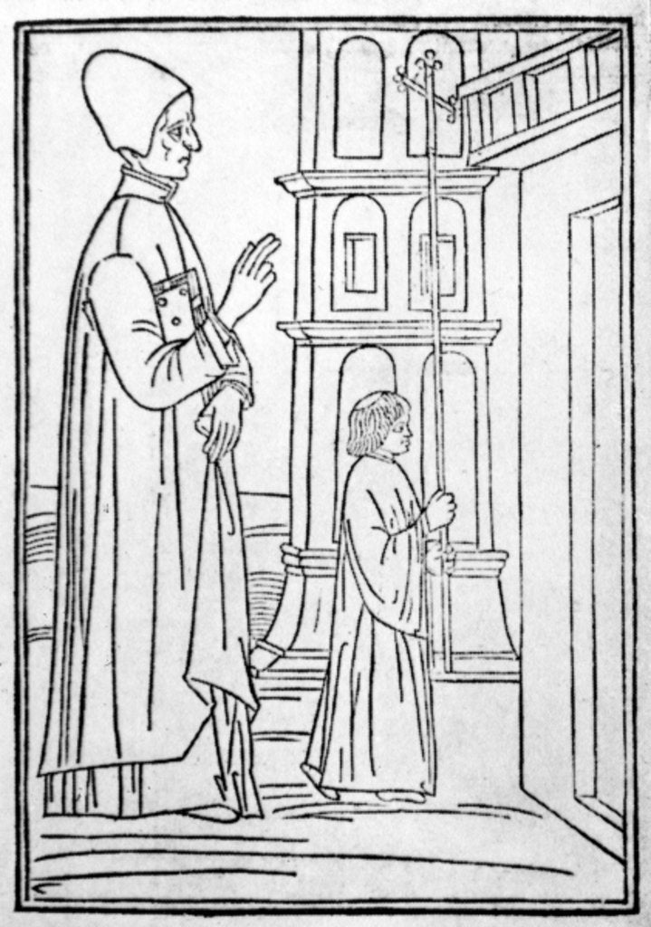 Detail of Lorenzo Giustiniani, frontispiece to 'Doctrina della Vita Monastica', 1494 by Italian School