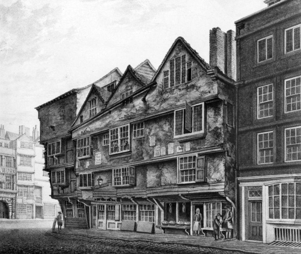 Detail of Old Houses and Shopfronts on Chancery Lane, London, 1798 by English School