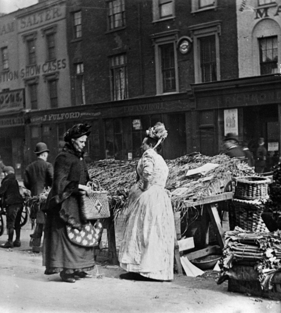 Detail of Victorian Market Scene by English Photographer