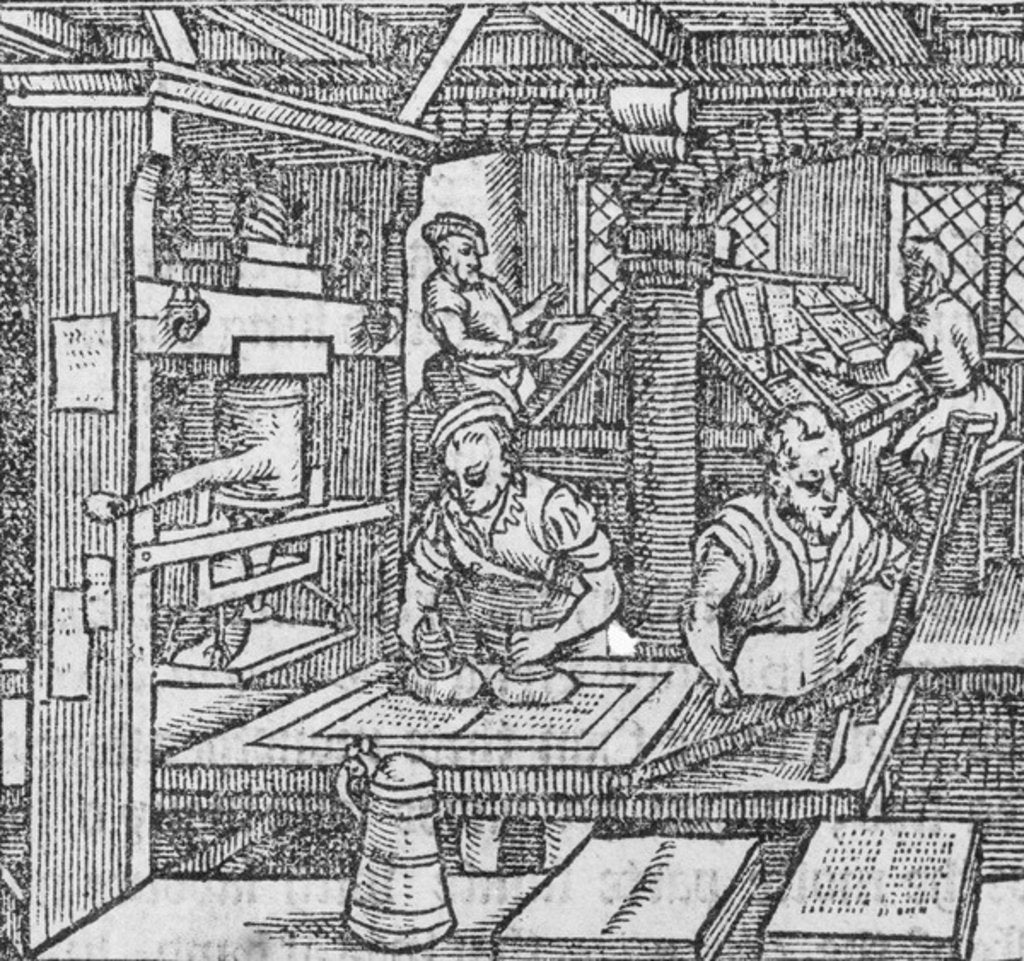 Detail of A printmaking workshop by German School