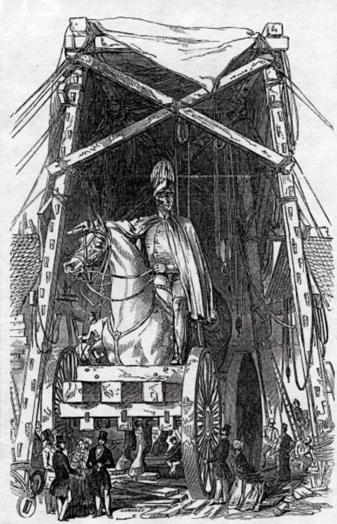 Detail of The Statue at Mr. Wyatt's Foundry, published in 'The Illustrated London News', 3rd October 1846 by Ebenezer Landells