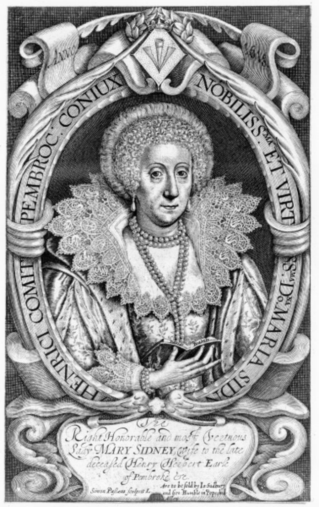 Detail of The Right Honorable and most Vertuous Lady Mary Sidney, wife to the late deceased Henry Herbert, Earl of Pembroke &c. by Simon de Passe