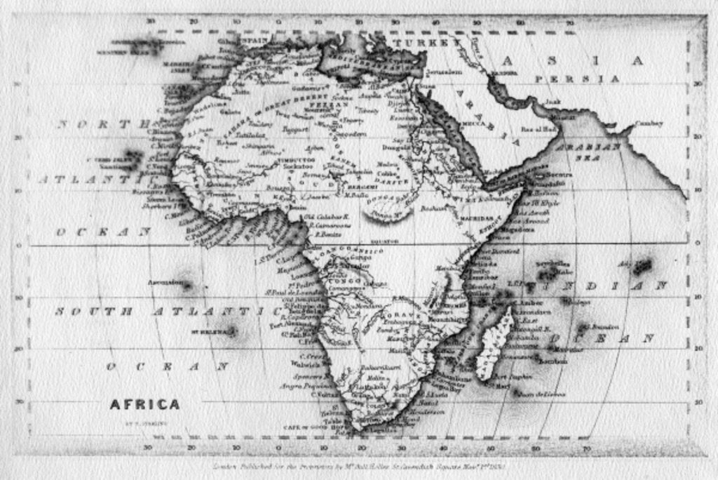Detail of Map of Africa by English School