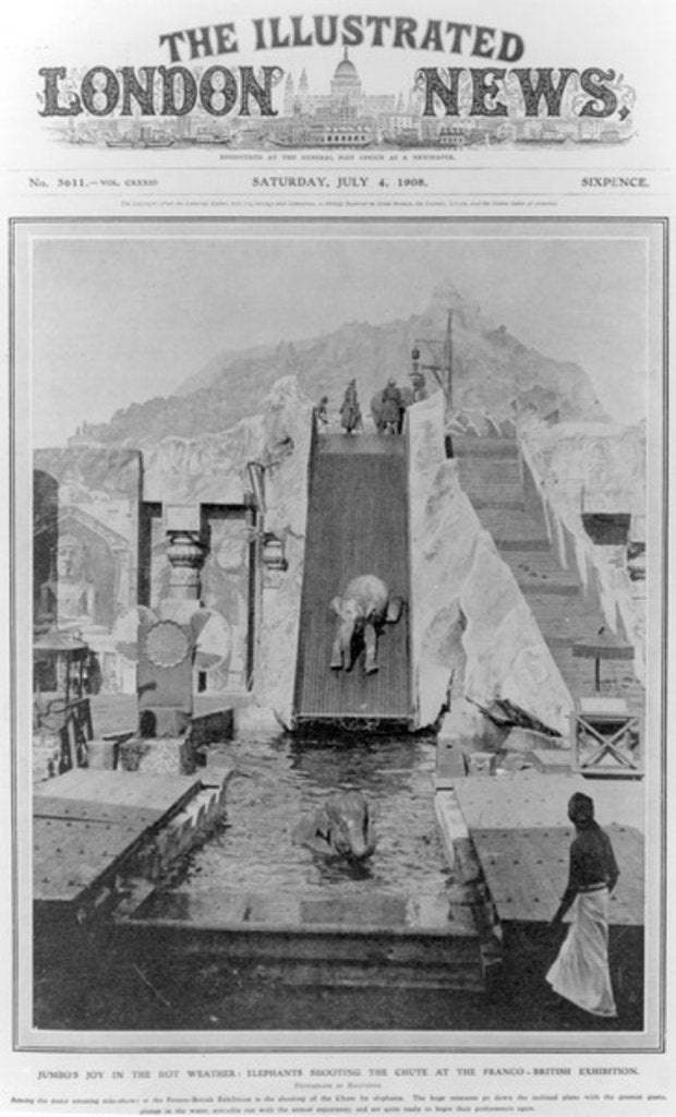 Detail of Jumbo's Joy in the Hot Weather, cover of 'The Illustrated London News', July 4th 1908 by English Photographer