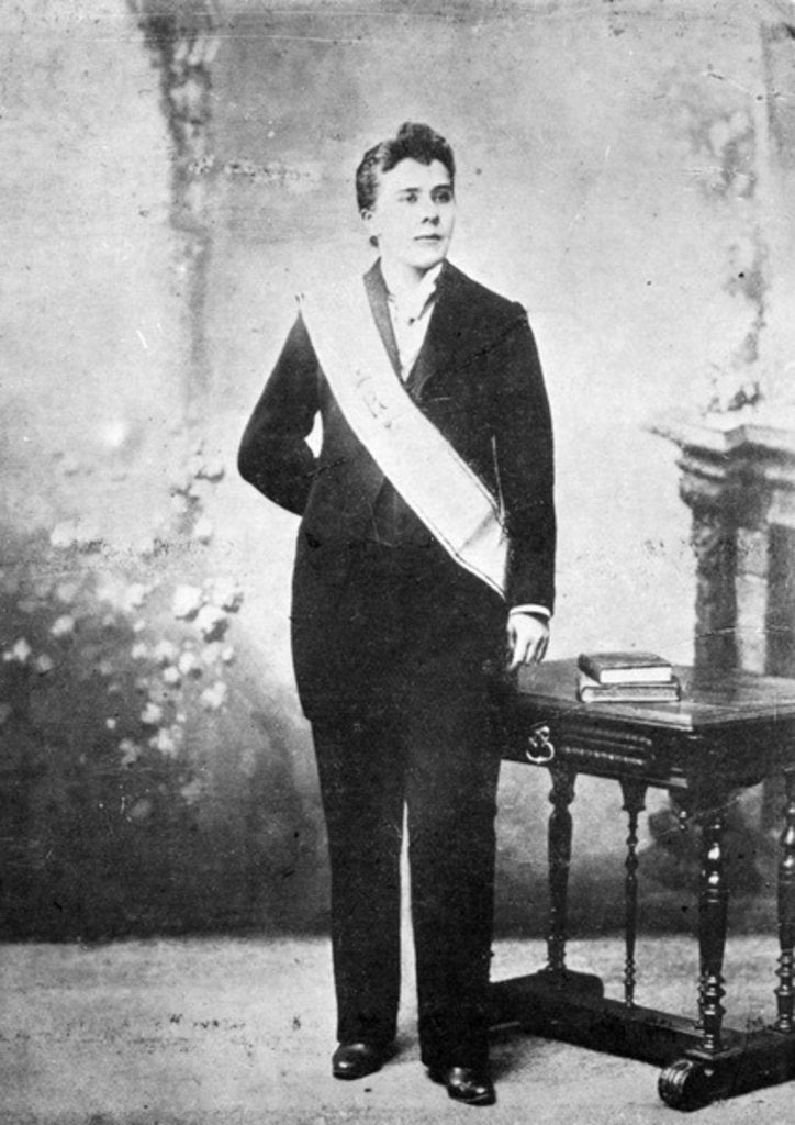 Detail of The so-called Diana Vaughan, dressed as an inspector of Palladism, c.1895 by French Photographer