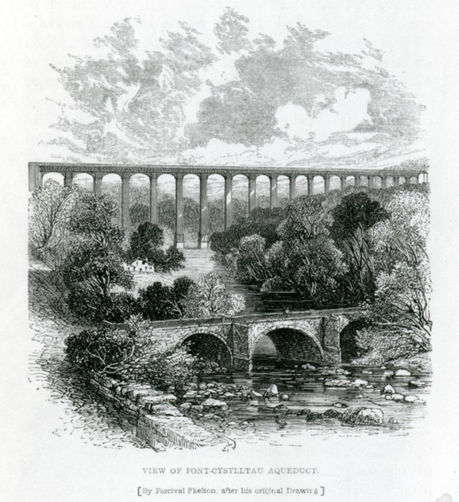 Detail of A View of the Pont-Cysylltau Aqueduct, 1861 by English School