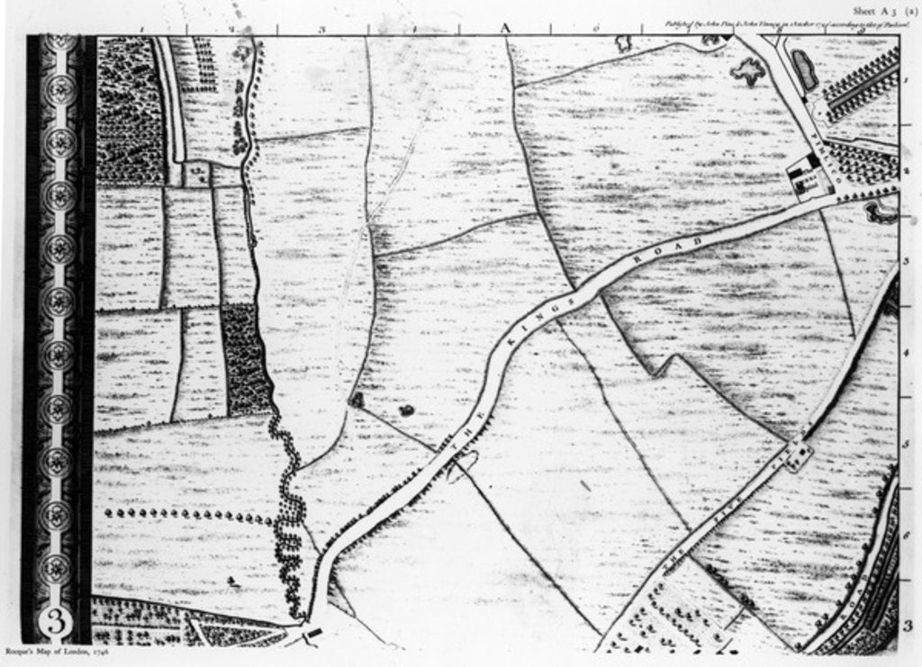 Detail of A Map of The King's Road, London, 1746 by John Rocque