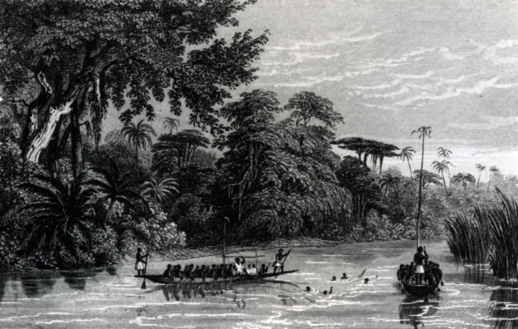 Detail of Canoes on the Niger River by English School