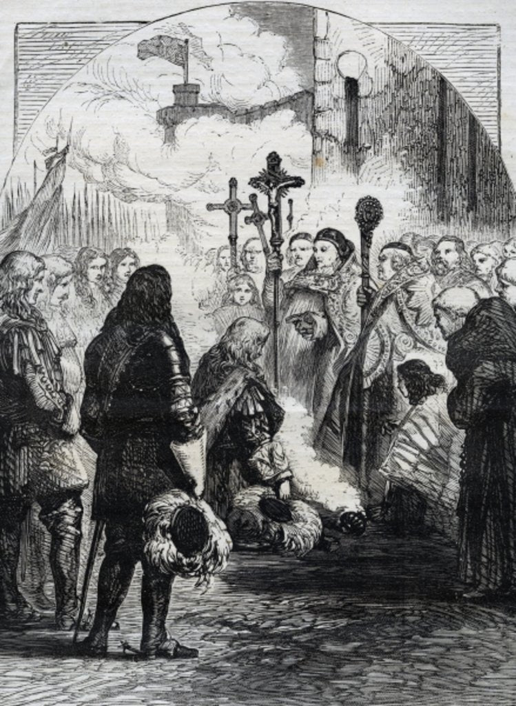 Detail of Reception of James II in Dublin, published in 'Cassell's Illustrated History of England, vol IV', 1874 by English School