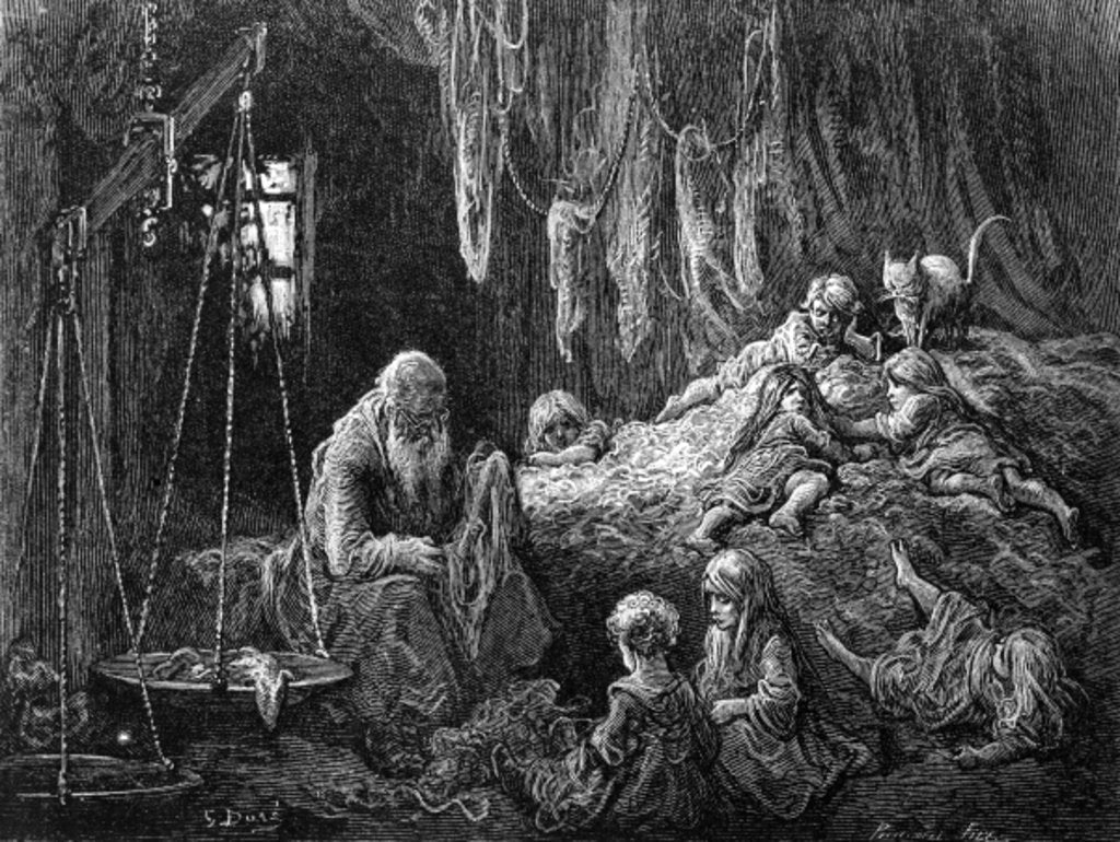 Detail of The Rag Merchant's Home - Coulston Street - Whitechapel by Gustave Dore