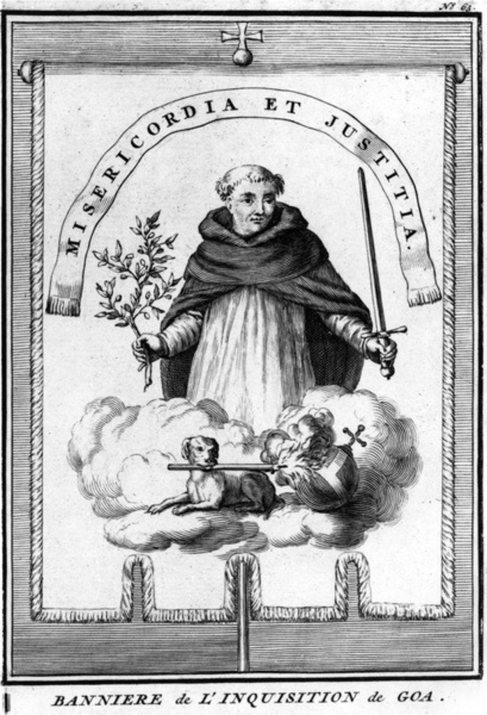 Detail of Banner of the Goa Inquisition, published in 'Relation de l'Inquisition de Goa' by Charles Dellon, published 1687 by French School