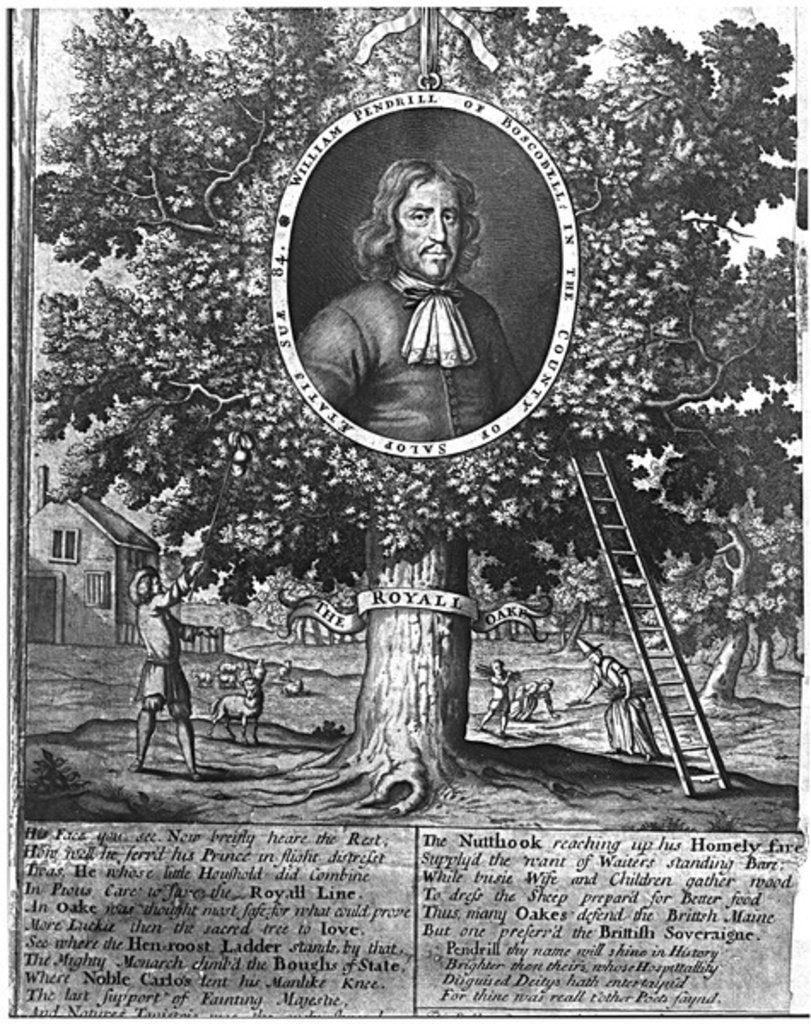 Detail of William Pendrill and the Boscobel Oak, c.1700 by English School