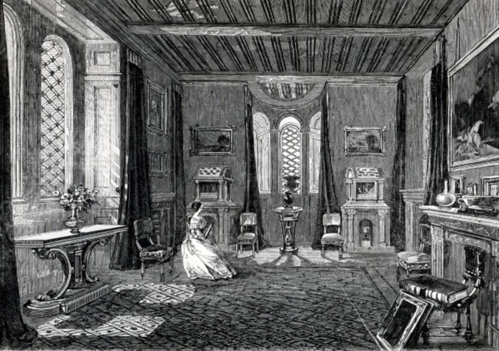 Detail of Lansdown Tower - The Scarlet Drawing-Room, published in 'The Illustrated London News', 1845 by English School