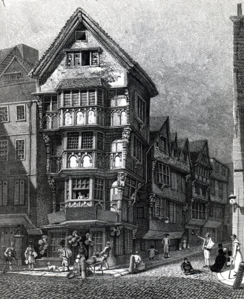 Detail of Houses Lately Standing on the West Corner of Chancery Lane, Fleet Street, published in 1812 by John Thomas Smith