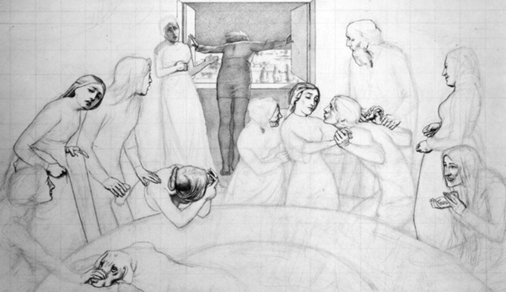 Detail of The Eve of the Deluge, c.1850 by John Everett Millais