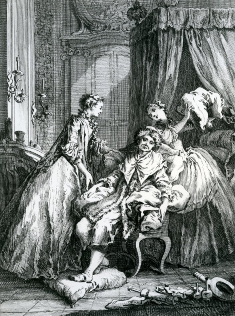 Detail of A Scene from 'Le Malade Imaginaire' by Moliere by Francois Boucher