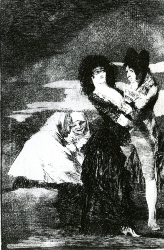 Detail of Two of a Kind, plate 5 from 'Los Caprichos', published in 1799 by Francisco Jose de Goya y Lucientes