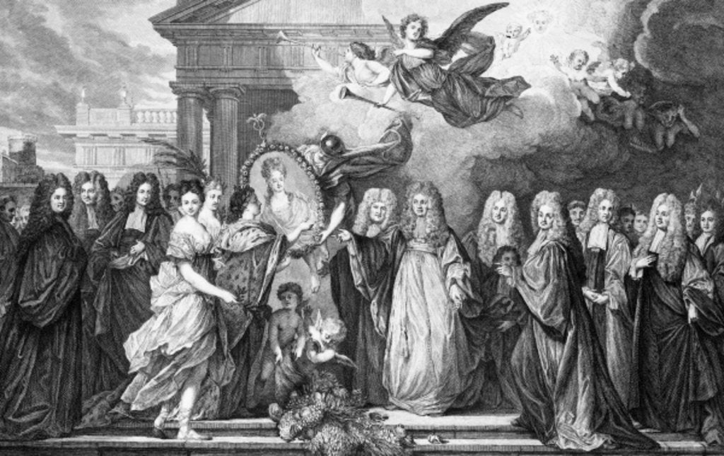 Detail of The Marriage of Louis de Bourgogne with Marie Adelaide of Savoy, engraved by Denis Nee, c.1770 by Nicholas de (after) Largilliere