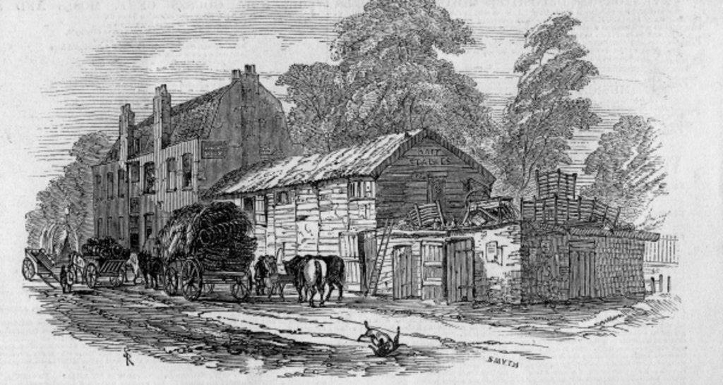 Detail of The Half-Way House between Knightsbridge and Kensington by English School