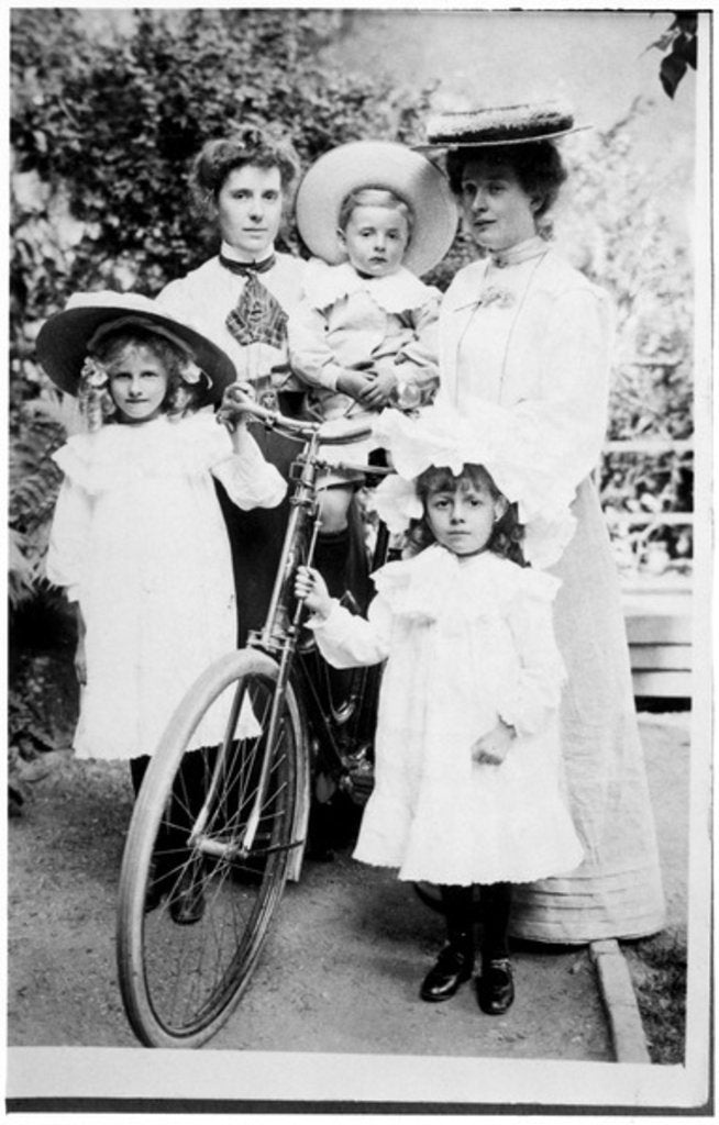 Detail of Family Group with Bicycle, c.1890s by English Photographer