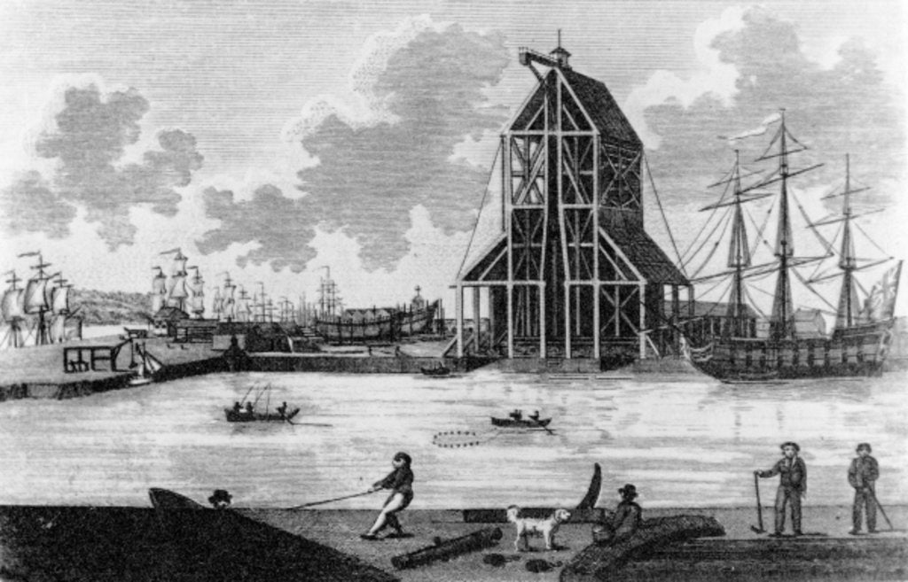 Detail of View of Mr Perry's Dock at Blackwall, c.1789 by English School