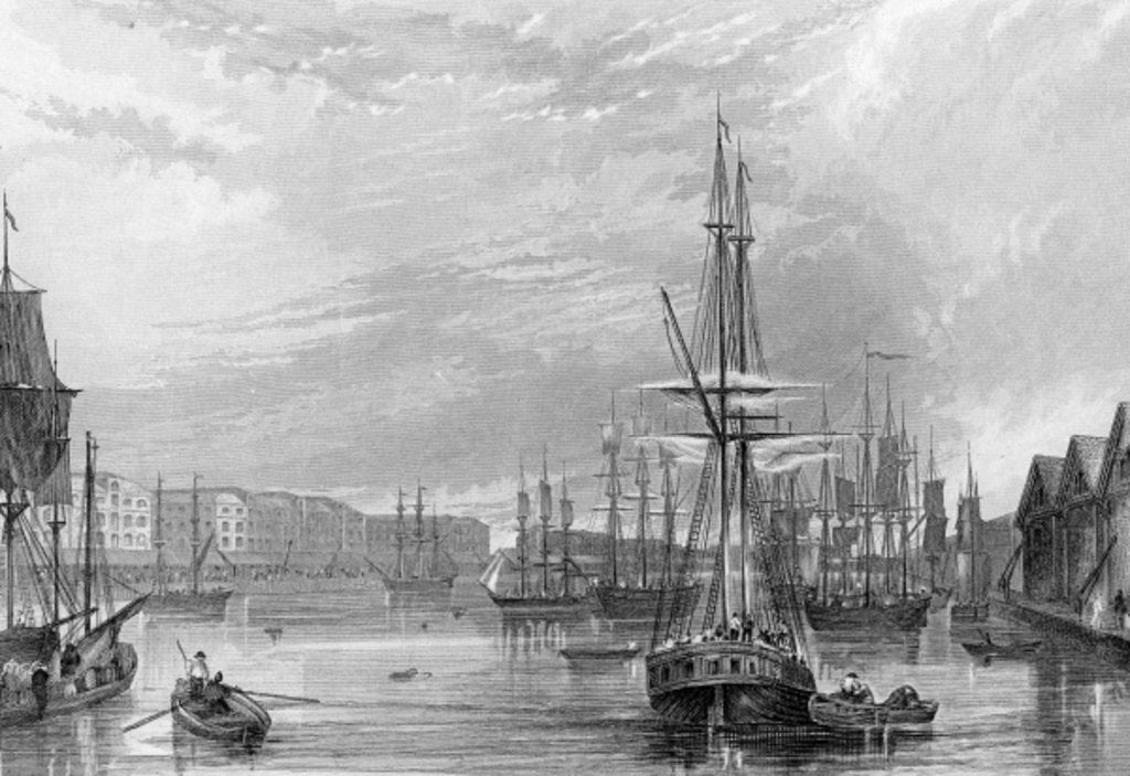 Detail of West India Dock by Francis William Topham