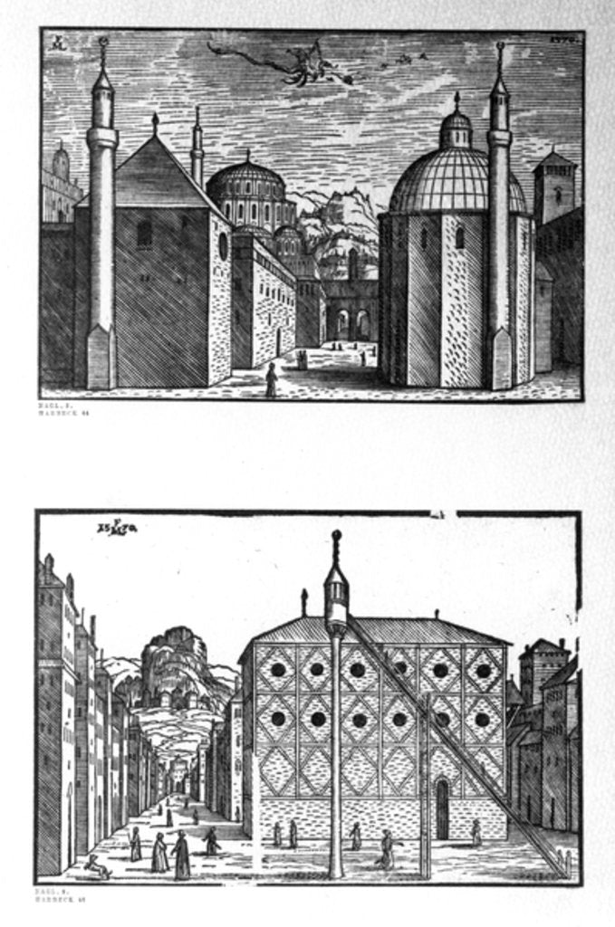 Detail of Streets and mosques of Constantinople, 1570 by Melchior Lorck