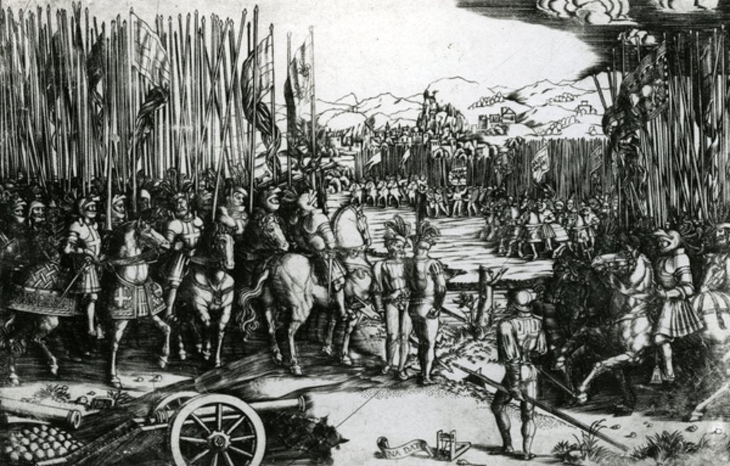 Detail of The Battle of Ravenna by Italian School