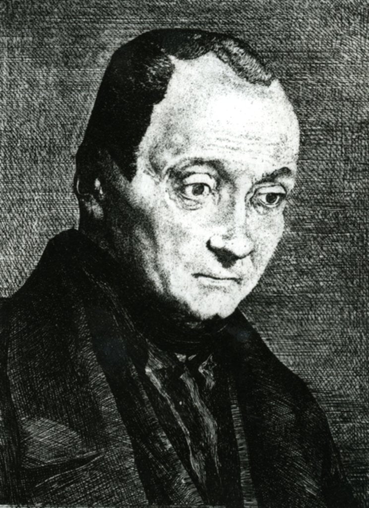 Detail of Auguste Comte, etched by Felix Bracquemond, 1851 by Joseph Benoit Guichard