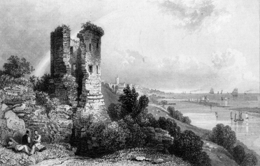 Detail of Hadleigh Castle, Essex by William Henry Bartlett