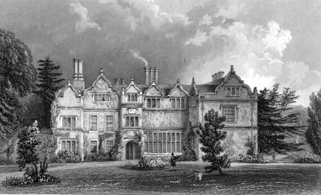 Detail of West Front of Spains Hall, Essex by William Henry Bartlett