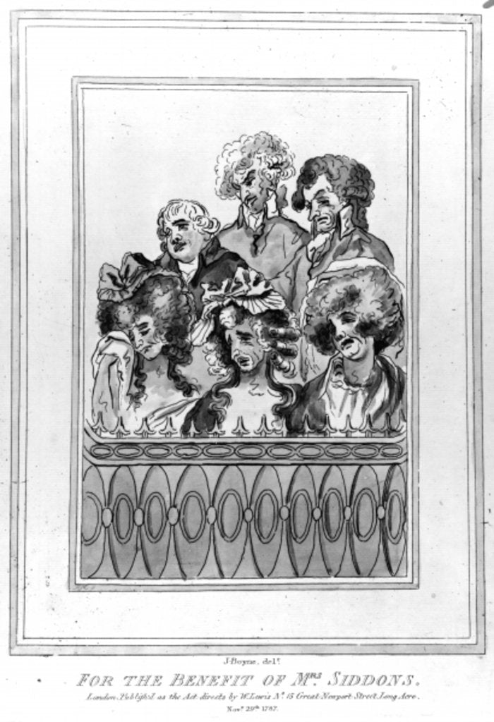 Detail of For the Benefit of Mrs Siddons, 1787 by John Boyne