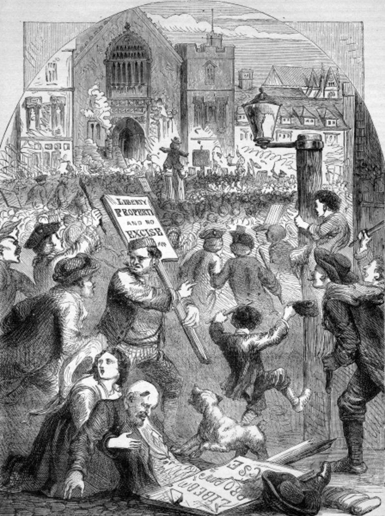 Detail of Riotous Assembly outside the Parliament House on the introduction of the Excise Scheme by English School