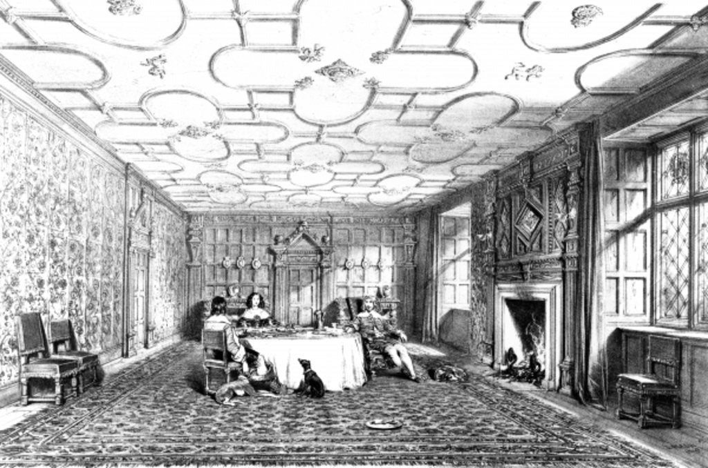 Detail of Dining Room, Levens, Westmorland, 1848 by Joseph Nash