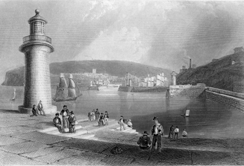 Detail of Whitehaven Harbour, c.1840-50 by William Henry Bartlett