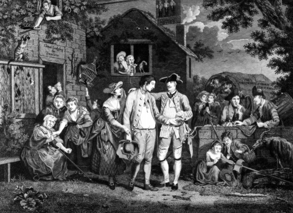 Detail of The Recruiting Serjeant by John Collet