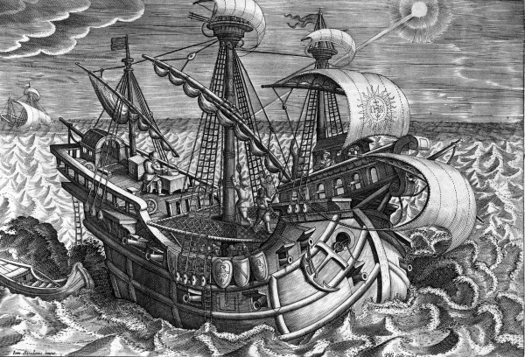 Detail of Calculating Longitude with the Declination of the Sun by Jan van der Straet