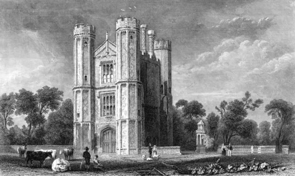 Detail of Leighs Priory, Essex by William Henry (after) Bartlett