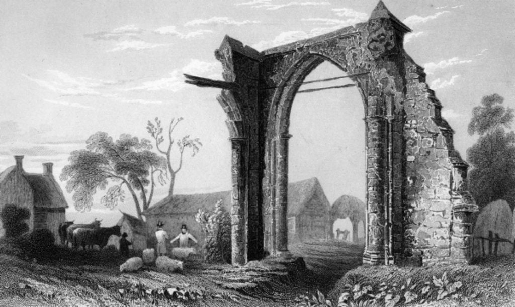 Detail of Remains of Bycknacre Priory, Essex, engraved by William Tombleson, 1832 by William Henry (after) Bartlett