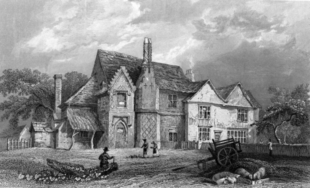 Detail of Little Warley Hall, Essex, engraved by Henry Adlard, 1833 by William Henry (after) Bartlett