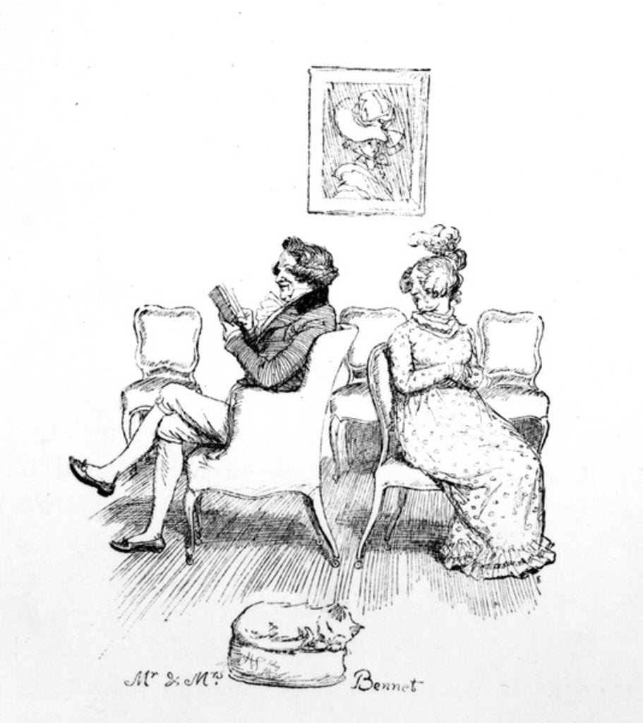 Detail of Mr & Mrs Bennet by Hugh Thomson