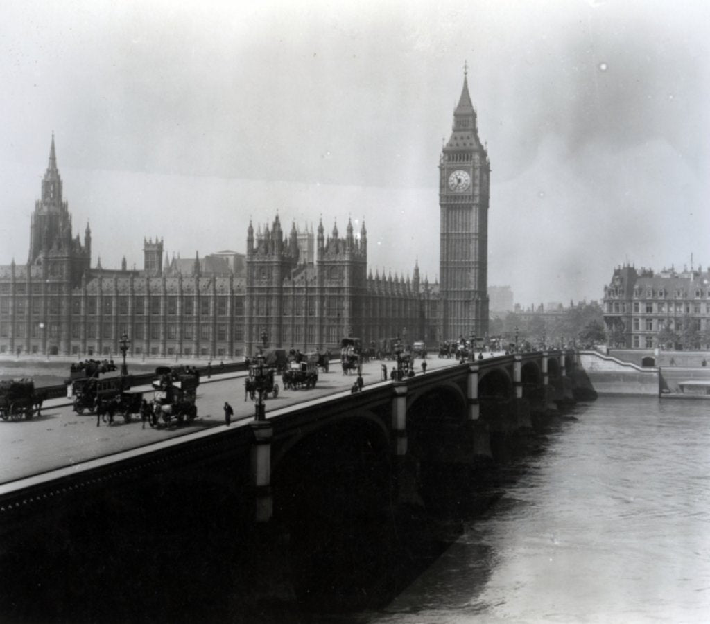 Detail of View of Westminster Bridge and the Houses of Parliament by English Photographer