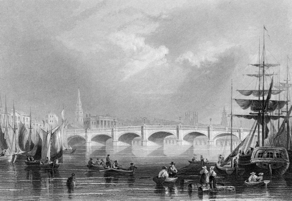 Detail of New Bridge and Broomielaw, Glasgow, c.1840 by William Henry Bartlett
