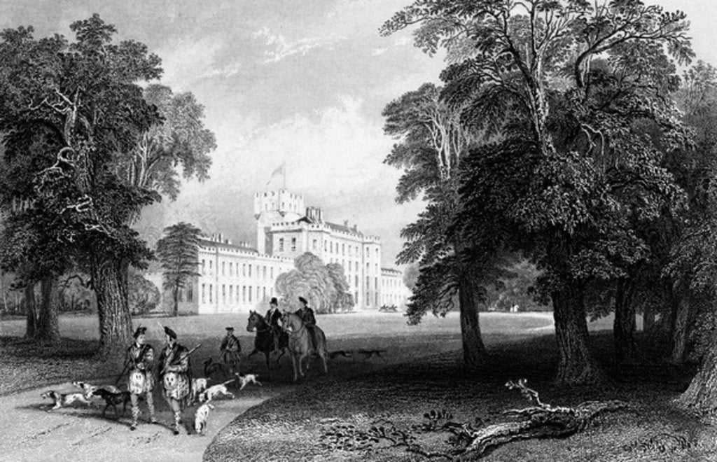 Detail of Castle Gordon, engraved by Robert Sands, 1837 by Thomas (after) Allom