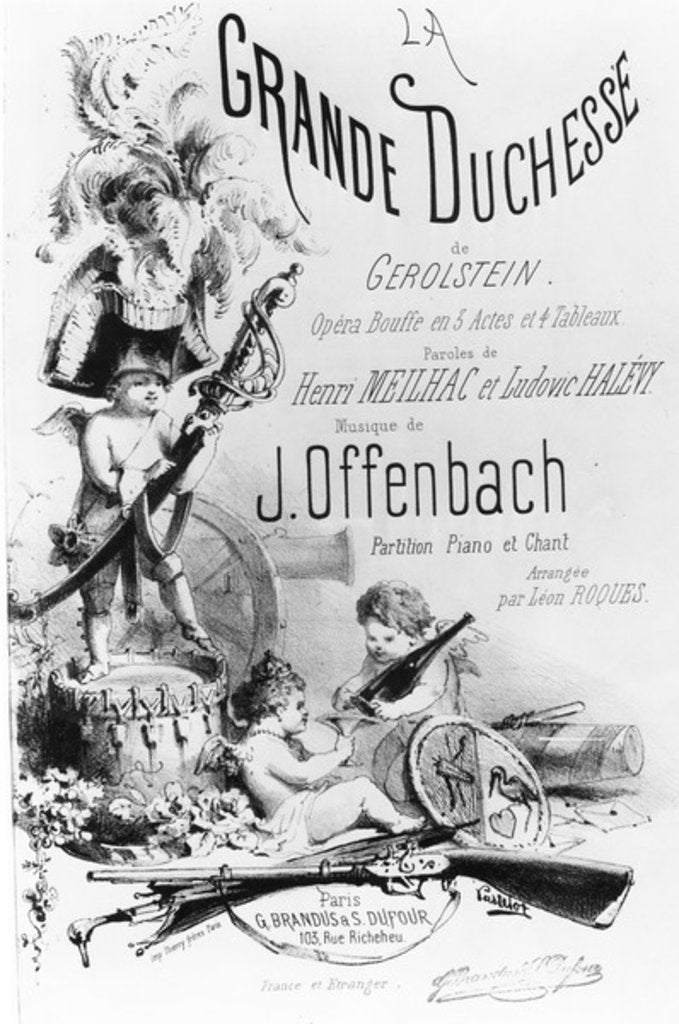 Detail of Cover for the piano and singing parts of 'La Grande Duchesse de Gerolstein' by J. A. A. Pastelot